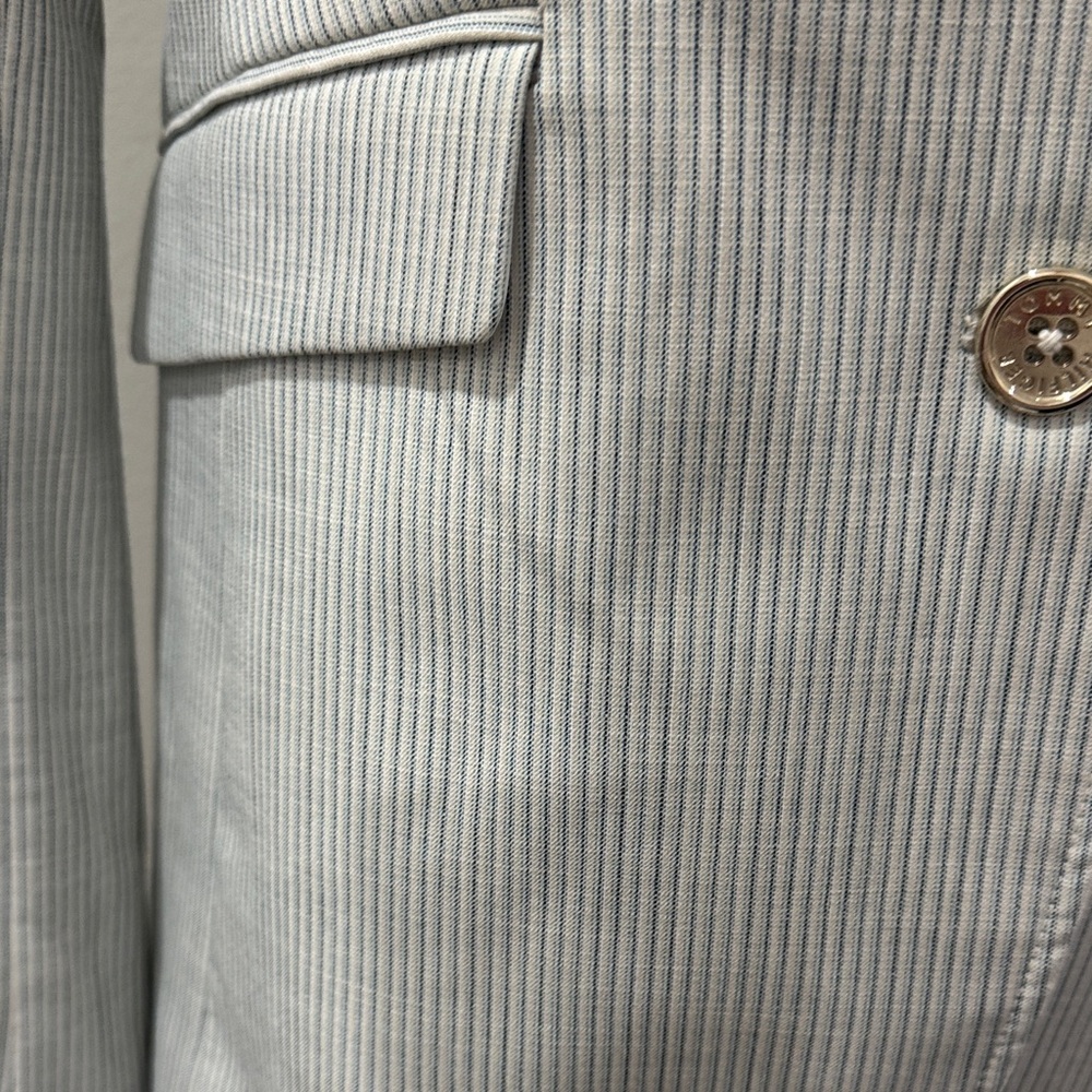 Tommy Hilfiger Light Blue/Green  Pinstripe Blazer - Picture 12 of 13